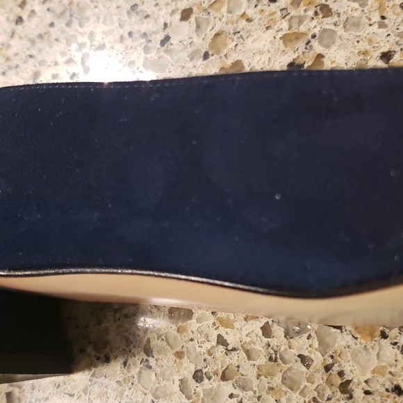 Salvatore Ferragamo Midnight Suede/ Leather Cap Toe Sonia Pump - Picture 9 of 12